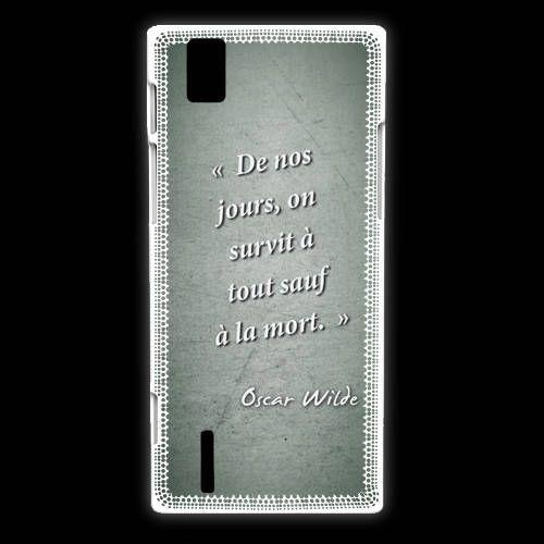 Coque Huawei Ascend P2 Survie Mort Vert Citation Oscar Wilde on Productcaster.