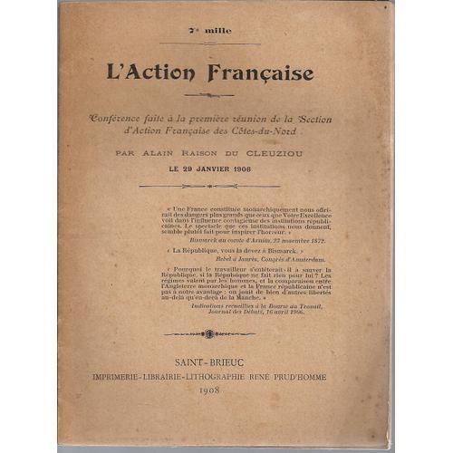 L'action Française. Conférence Faite À La Première Réunion De La Se... on Productcaster.