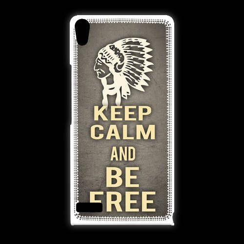 Coque Huawei Ascend P6 Keep Calm And Be Free Gris on Productcaster.