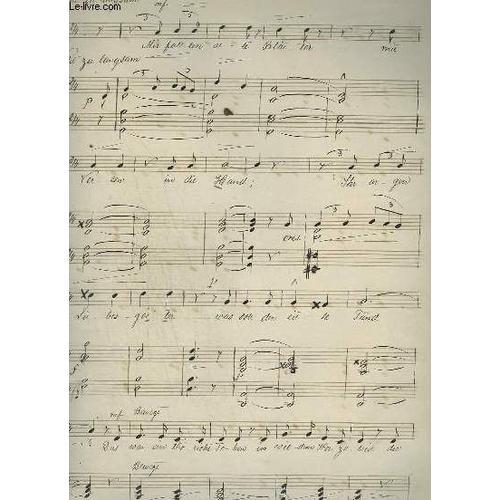 Partition Manuscrite : Nichte Zu Lang Sam - Piano Et Chant. on Productcaster.