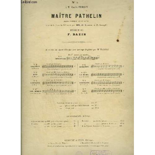 Maitre Pathelin - N°5 : Romance - Pour Piano Et Chant (Charlot) Ave... on Productcaster.