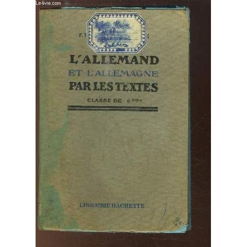 L'allemand Et L'allemagne Par Les Textes. Classe De 6ème, Programme... on Productcaster.