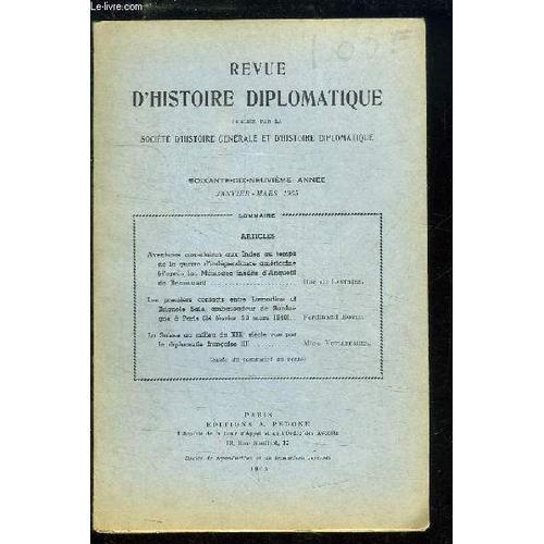 Revue D'histoire Diplomatique 79ème Année, Janv - Mars 1965 : Avent... on Productcaster.