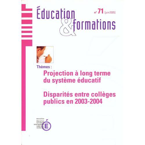 Projection À Long Terme Du Système Éducatif - Disparités Entre Coll... on Productcaster.