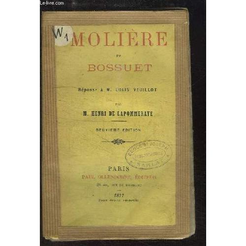 Molière Et Bossuet. Réponse À Louis Veuillot. on Productcaster.