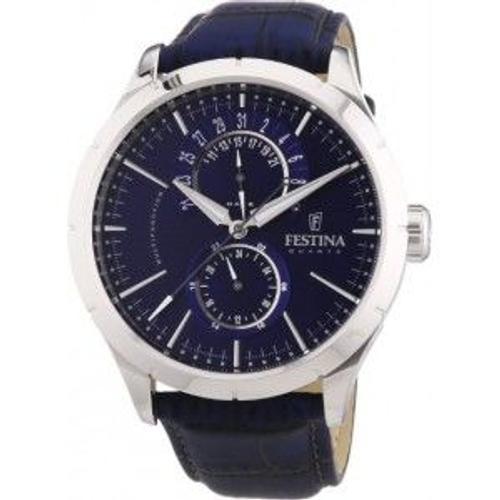 Montre Homme Festina Elegance F16573/7 Bracelet Croco En Cuir Bleu on Productcaster.