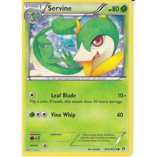 Carte Pokemon - Servine - Rc2/Rc25 - Legendary Treasures - Version ... on Productcaster.