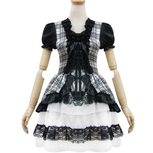 Robe Maid Coton Tablier Dentelle Froufrous Ruban Jabot Manches Cour... on Productcaster.