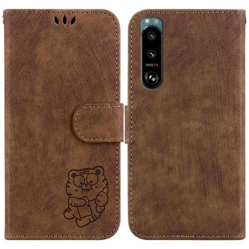 Étui Pour Sony Xperia 5 Iii Carte De Poche Tigre Mignon En Relief H... on Productcaster.