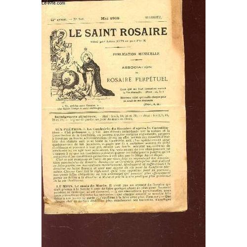 Le Saint Rosaire - 44e Annee - N°518 - Mai 1935 - Biarritz. on Productcaster.