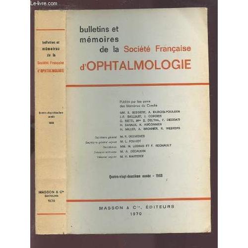 Bulletins Et Memoires De La Societe Francaise D'ophtalmologie - 196... on Productcaster.