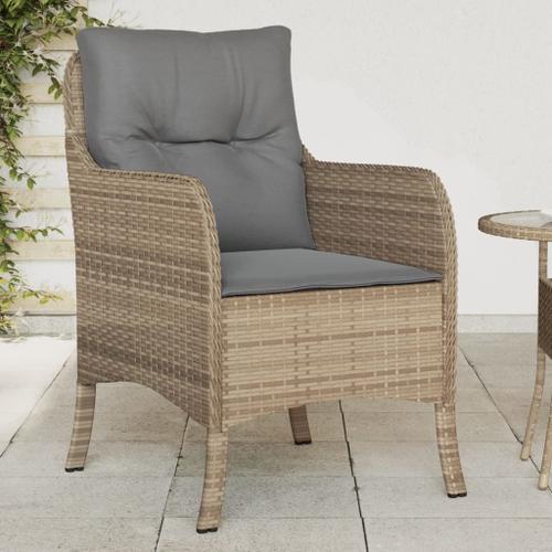 Vidaxl Chaises De Jardin Avec Coussins Lot De 2 Mélange Beige Rotin on Productcaster.