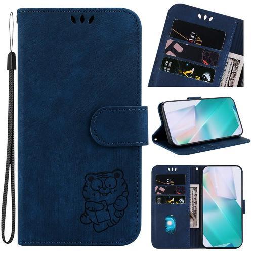 Étui Pour Tecno Camon 18i Carte De Poche Tigre Mignon En Relief Fli... on Productcaster.