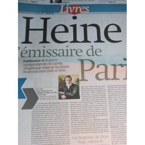 Libération, Supplément Livres Du 24/12/08 : Henri Heine, Lutèce / B... on Productcaster.