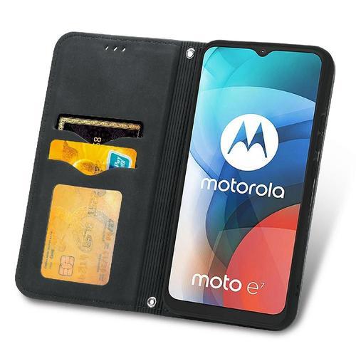 Étui Pour Moto E7 Couverture Rabotant Antichoc Étui En Cuir Simple ... on Productcaster.