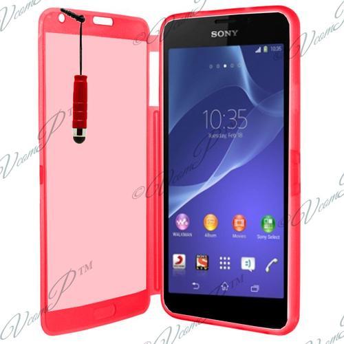 Coque Silicone Pour Sony Xperia M2 4.8" Gel Livre Rabat - Rouge + M... on Productcaster.