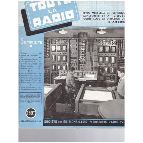 Toute La Radio Decembre 1952 171 on Productcaster.