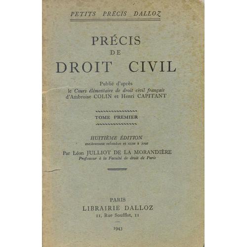 Précis De Droit Civil Tome Premier on Productcaster.