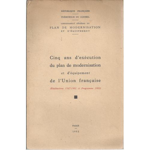 ‎Cinq Ans D'exécution Du Plan De Modernisation Et D'équipemen... on Productcaster.