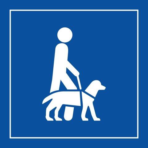 Lot de 3 - Pictogramme Pi Pf 046 - Accessibilité, Chien Guide Ou D'assistance - Iso 7001 - 125 x 125 - Bleu - PVC - Panneaux PMR - Bruneau on Productcaster.