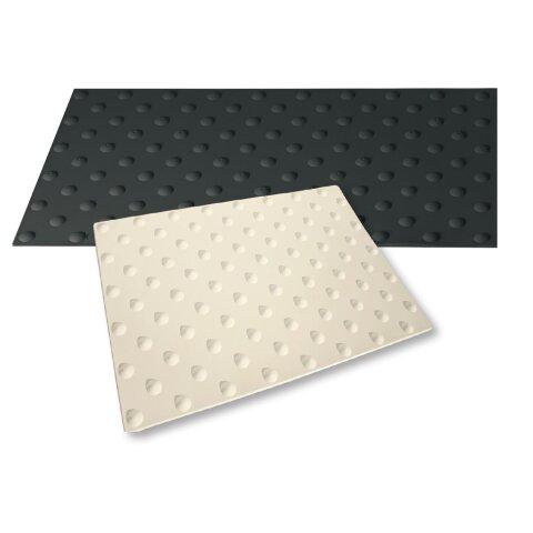 Dalle Podotactile Polyuréthane Noire Watlex - A Coller - Noir - Extérieur - 445 x 400 - Clous et dalles podotactiles - Bruneau on Productcaster.