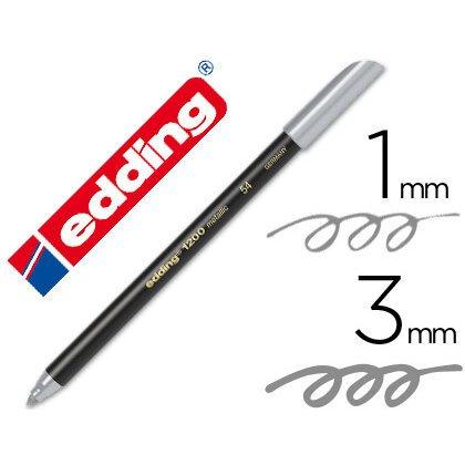 Lot de 10 - Rotulador edding punta fibra 1200 plata n. 54 punta redonda 1-3 mm - Rotuladores artes gráficas en Bruneau.es on Productcaster.