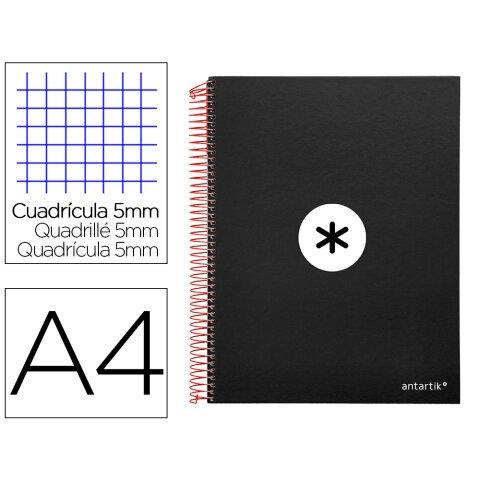 Cuaderno espiral liderpapel a4 micro antartik tapa forrada120h 100 gr cuadro 5mm 5 bandas 4 taladros color negro - Blocs en Bruneau.es on Productcaster.