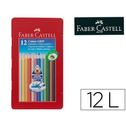 Lapices de colores faber castell acuarelable colour grip triangular caja metalica de 12 colores surtidos - Lápices y ceras de colores en Bruneau.es on Productcaster.