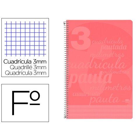 Lot de 5 - Cuaderno espiral liderpapel folio pautaguia tapa plastico 80h 75gr cuadro pautado 3mm con margen color rojo - Blocs en Bruneau.es on Productcaster.