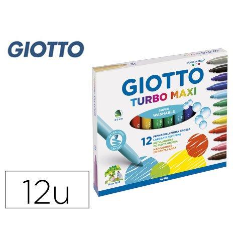 Lot de 5 - Rotulador giotto turbo maxi caja de 12 colores lavables con punta bloqueada - Rotuladores para niños en Bruneau.es on Productcaster.