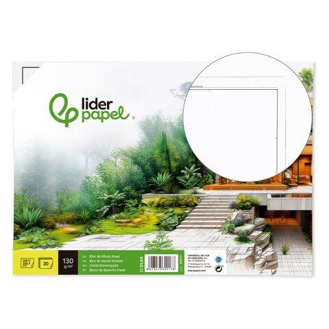 Lot de 5 - Bloc dibujo liderpapel lineal encolado 230x325mm 20 hojas 130g/m2 con recuadro - Blocs en Bruneau.es on Productcaster.