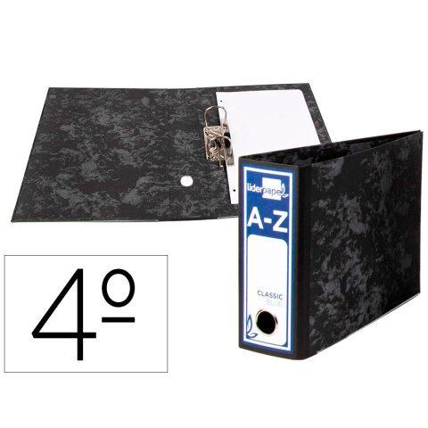 Lot de 3 - Archivador de palanca liderpapel cuarto apaisado classic blue sin rado lomo 80mm negro compresor metalico - Cartón en Bruneau.es on Productcaster.