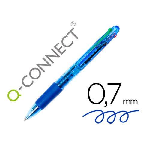 Lot de 10 - Boligrafo q-connect 4 en 1 tinta 4 colores retractil con sujecion de caucho - Bolígrafos tinta aceite en Bruneau.es on Productcaster.