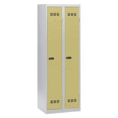 Vestiaire 2 colonnes Color monobloc industrie propre - A code - anis on Productcaster.