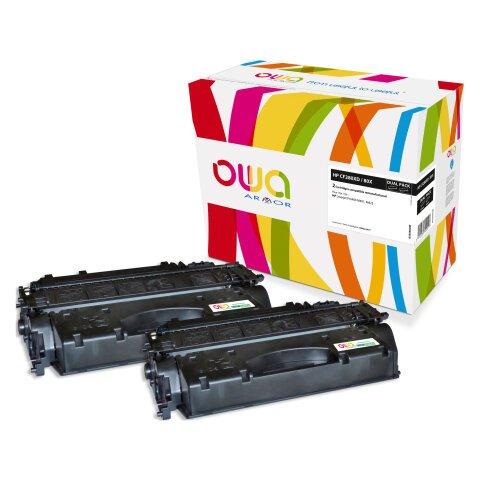 Pack 2 zwarte toners Armor Owa compatibel HP 80X - CE280XD on Productcaster.