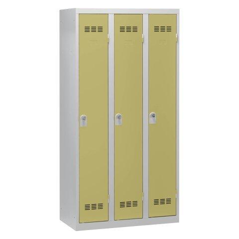 Vestiaire 3 colonnes Color monobloc industrie propre anis - Industriel - Bruneau on Productcaster.