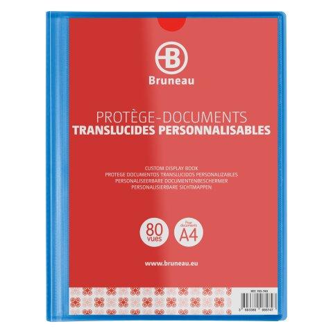 Lot de 5 - Protegedocumentos personalizable de polipropileno Bruneau A4 40 fundas Azul - Protegedocumentos personalizables en Bruneau.es on Productcaster.