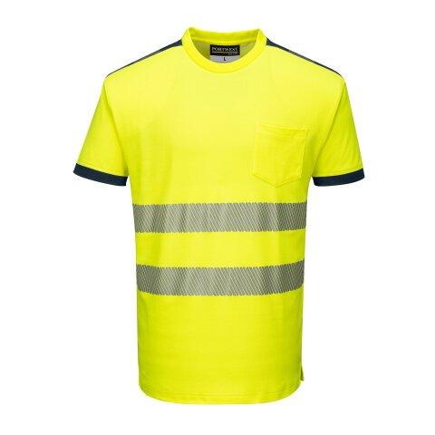 T-Shirt PORTWEST Hi-Vis taglia s giallo, blu scuro - T-Shirt alta visibilità - Bruneau | T-Shirt alta visibilità Portwest on Productcaster.