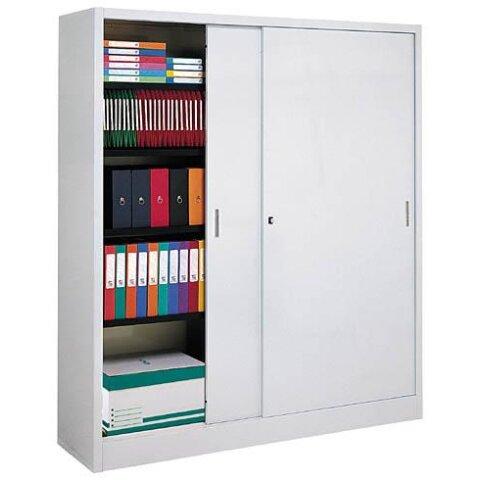 Armario de oficina metálico desmontable Gran volumen Alt. 200 x An.180 cm Gris Puerta corredera - Armarios metálicos en Bruneau.es on Productcaster.