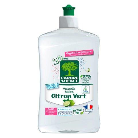 Liquide vaisselle mains L'Arbre Vert citron vert - Flacon 500 ml - Vaisselle mains - Bruneau on Productcaster.