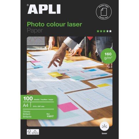 Papel Fotográfico para impresoras láser brillante A4 160 g Apli - en Bruneau.es on Productcaster.