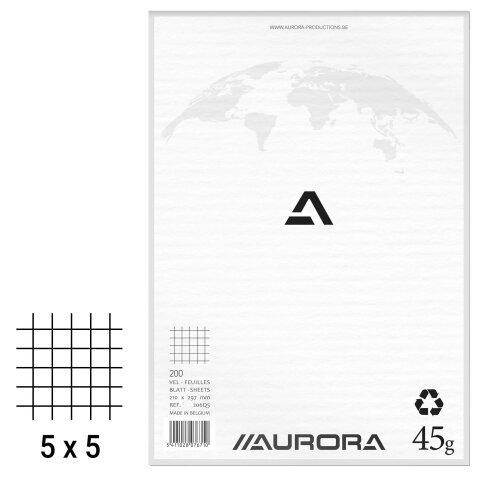 Pak van 5 - Kladblok Aurora A4 210 x 297 mm - geruit 5 x 5 - 200 vellen - Cursusblok - Bruneau on Productcaster.