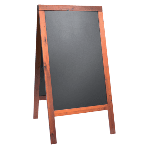 Stoepbord Securit 70x125x4cm mahonie hout - Vaste flip-overs - Bruneau on Productcaster.