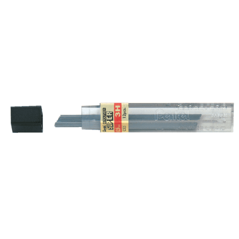 Pak van 11 - Potloodstift Pentel 0.5mm zwart per koker 3H - Vullingen voor potloden - Bruneau on Productcaster.