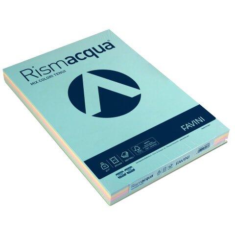 Carta Rismacqua - A3 - 90 gr - mix 5 colori - Favini - conf. 300 fogli - - Bruneau | Carta colorata Favini on Productcaster.