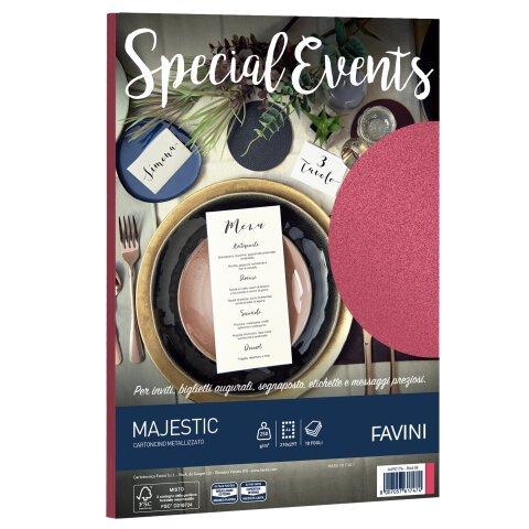 Set di 2 - Carta metallizzata Special Events - A4 - 250 gr - rosso - Favini - conf. 10 fogli | Carta colorata Favini on Productcaster.