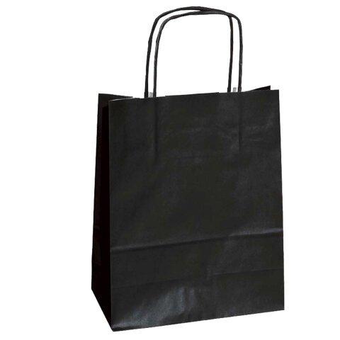 Shopper Twisted - maniglie cordino - 45 x 15 x 50 cm - carta kraft - nero - Mainetti Bags - conf. 25 pezzi Mainetti on Productcaster.