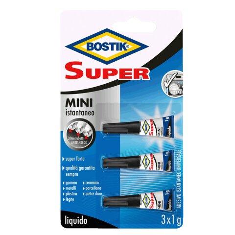 Set di 2 - Colla istantanea universale - Super Mini blister - 3 x 1 gr - trasparente - Bostik | Colle stick Bostik on Productcaster.