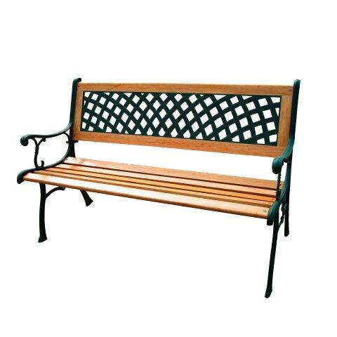 Panca da giardino Rombo - 74 x 52 x 125 cm - ghisa/legno - nero - Garden Friend | Arredo esterni on Productcaster.