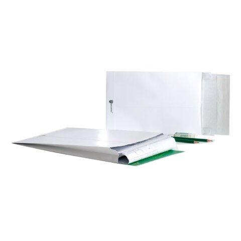 Buste a sacco Securitex - con soffietti - B5 - 17,6 x 25 x 3,8 cm - 130 gr - bianco - Bong Packaging - conf. 100 pezzi on Productcaster.